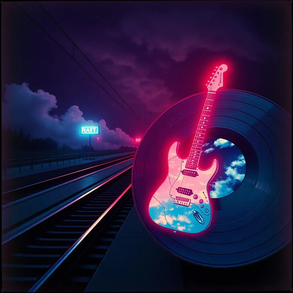 Silhouette of a female singer with a guitar in a soft, atmospheric lighting. by Gentle Hints