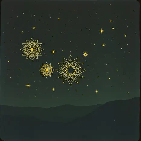 Image of a starry night sky for the instrumental track "Celestial Mandala" cover art