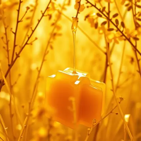 A close-up of a beekeeper harvesting honey from a honeycomb frame.