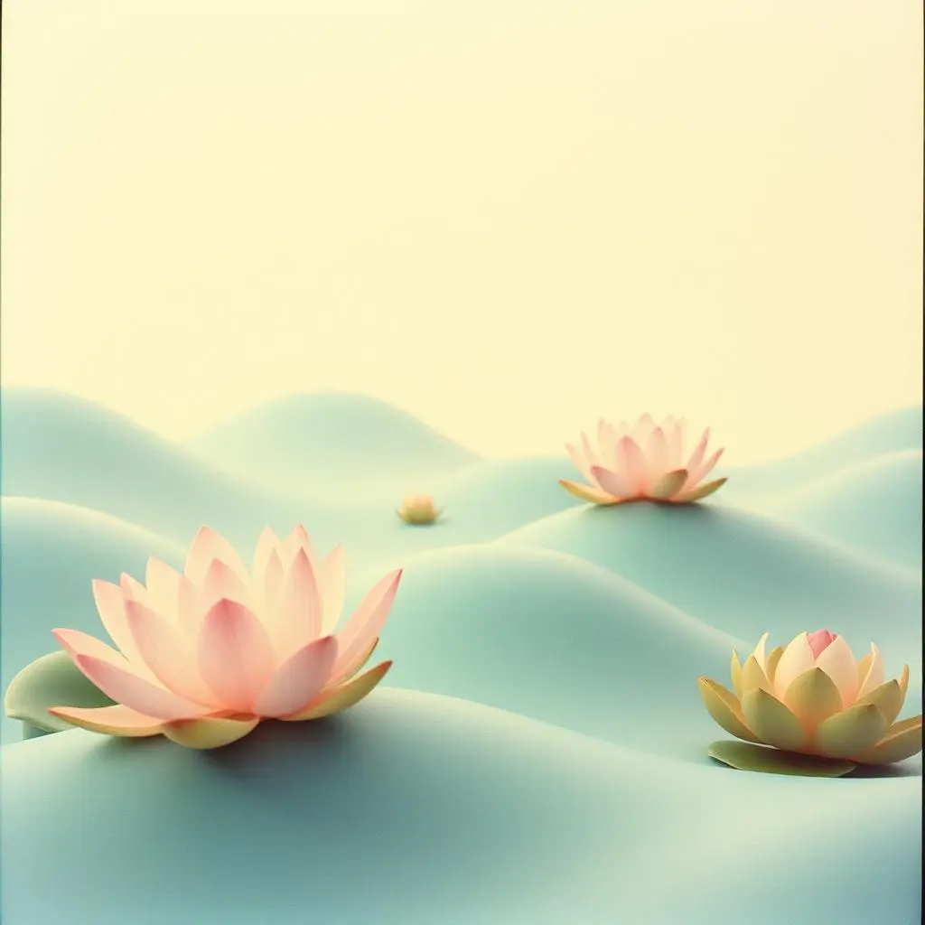 "Meditation" (Ambient) | New Music by Tea Spirit (Vitaly Semenov) A cluster of pink and white lotus flowers floating in still water. This is the cover image for the ambient track "Meditation".