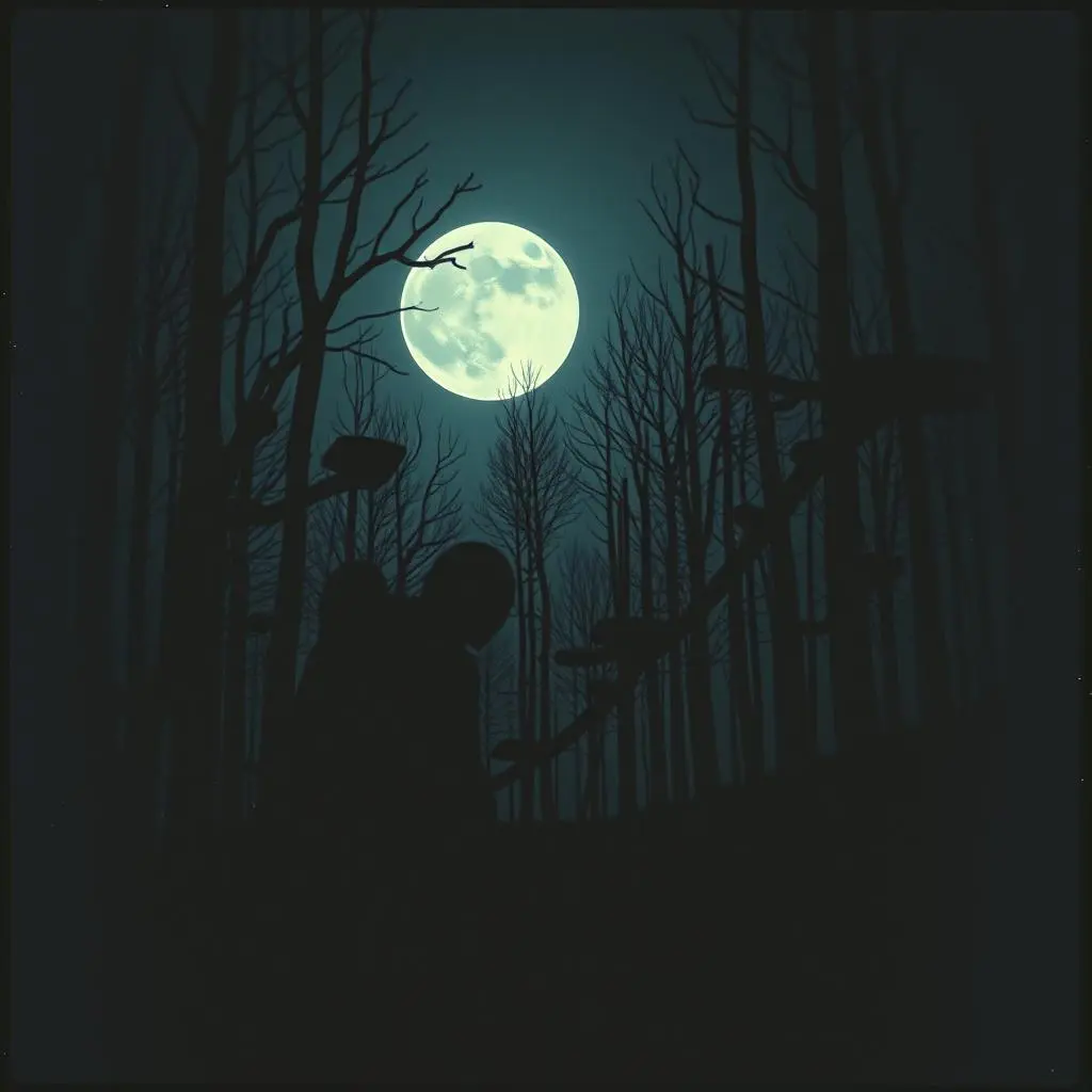 Moon and forest